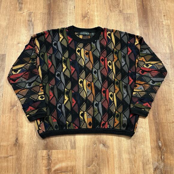 Vintage Tundra Sweater Mens Large Coogi Style 3D Chunky Knit Crewneck Canada - Picture 1 of 7